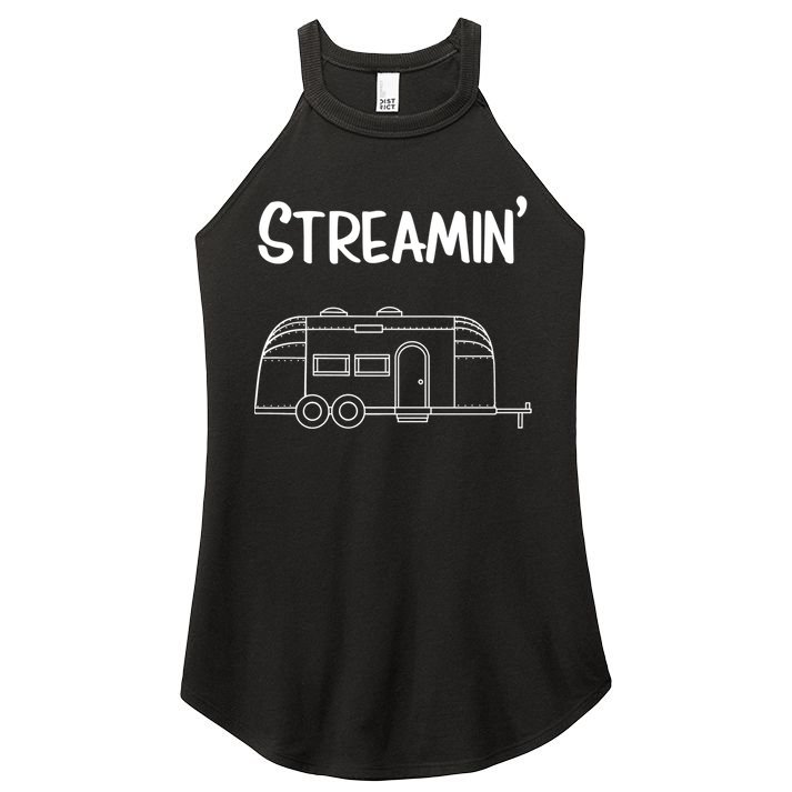 Streamin' Airstream Camping Gift Women's Perfect Tri Rocker Tank