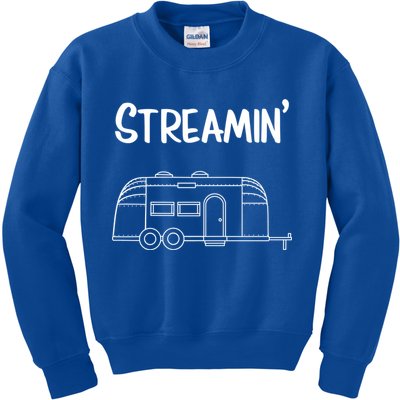 Streamin' Airstream Camping Gift Kids Sweatshirt