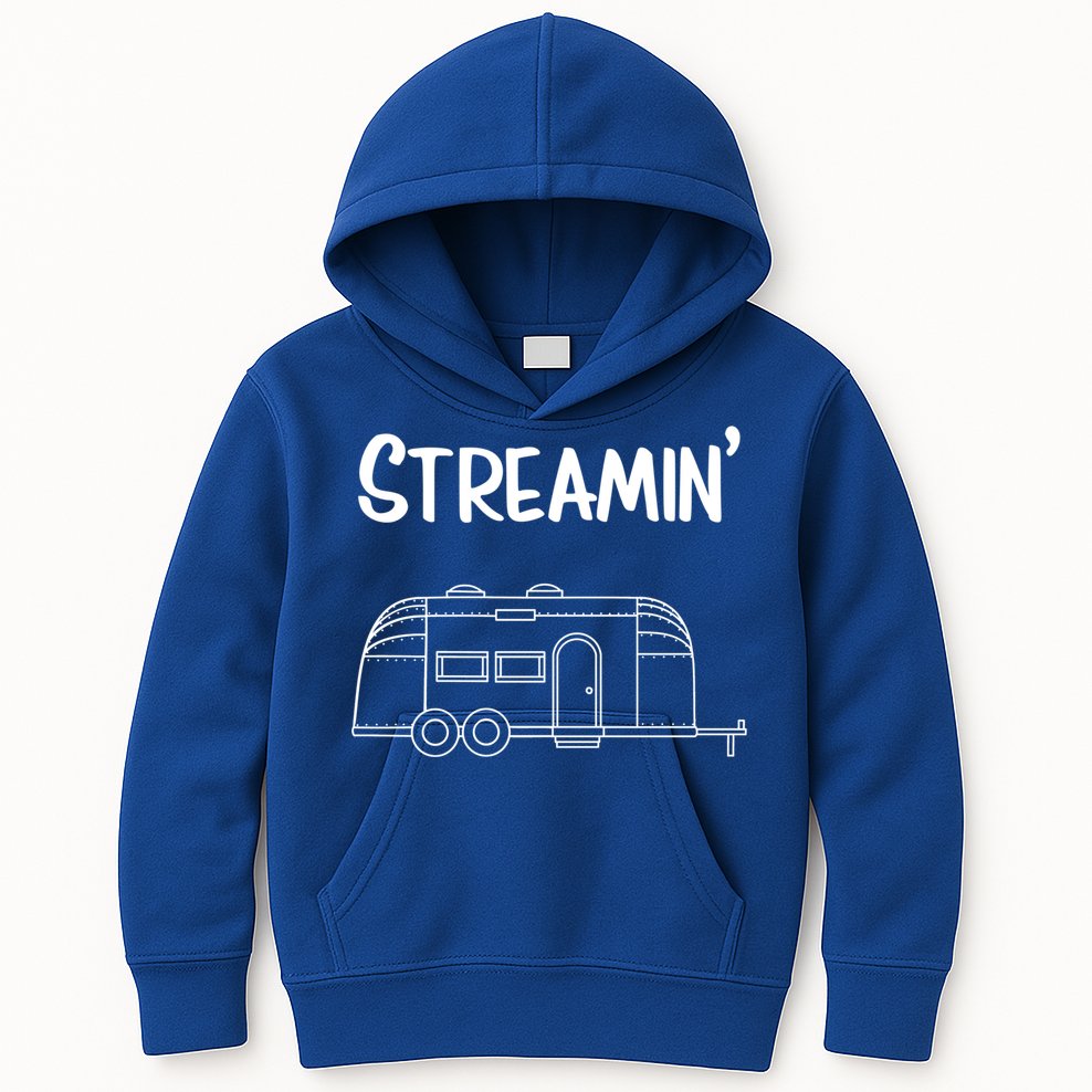 Streamin' Airstream Camping Gift Kids Hoodie