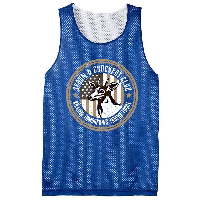 Spoon And Crockpot Club Tomorrow's Trophy Deer Hunting Joke Gift Mesh Reversible Basketball Jersey Tank