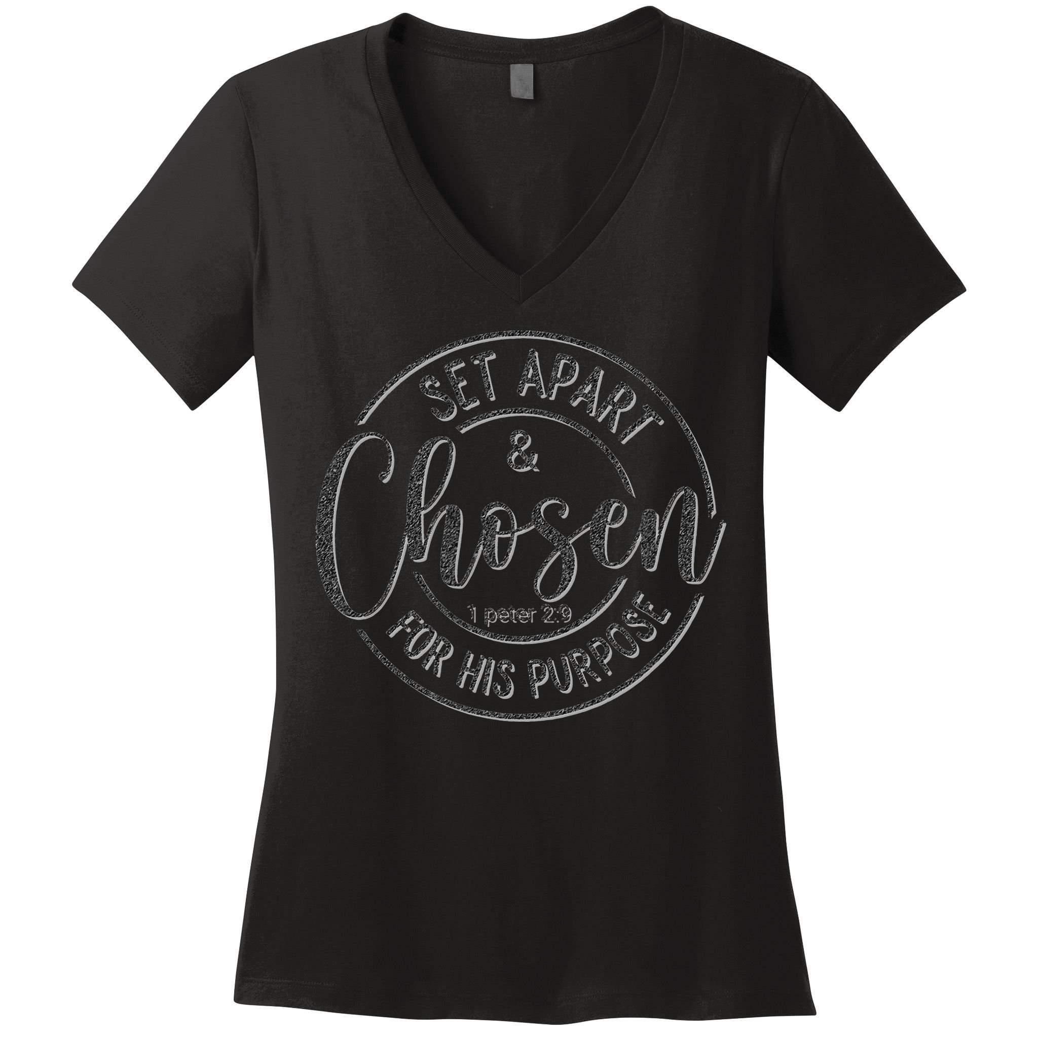 Set Apart Chosen For His Purpose - Christian Faith Women's V-Neck T-Shirt