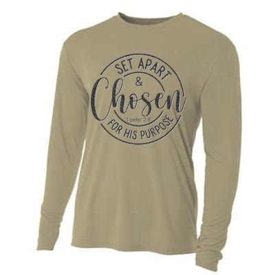 Set Apart Chosen For His Purpose - Christian Faith Cooling Performance Long Sleeve Crew