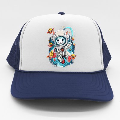 Space Astronaut Cat Astronomy Kitten Anime Neko Kawaii Gift Trucker Hat