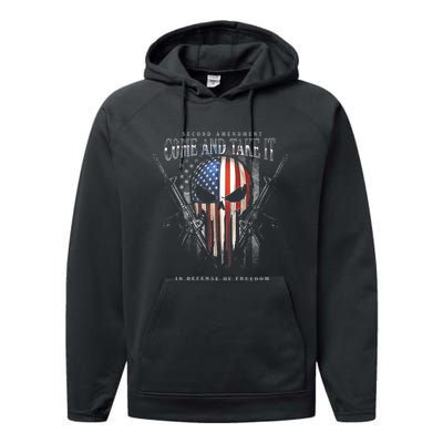 Second Amendment Come And Take It In Defense Of Freedom Performance Fleece Hoodie