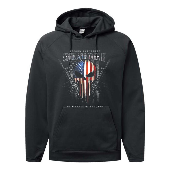 Second Amendment Come And Take It In Defense Of Freedom Performance Fleece Hoodie