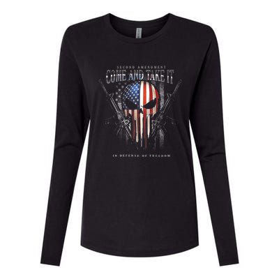 Second Amendment Come And Take It In Defense Of Freedom Womens Cotton Relaxed Long Sleeve T-Shirt