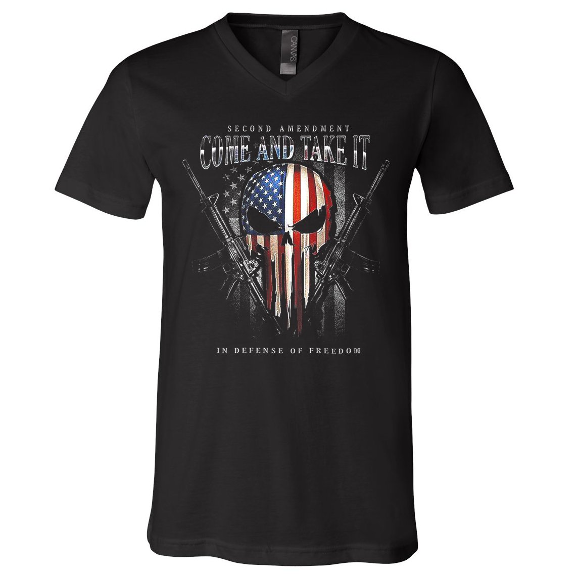 Second Amendment Come And Take It In Defense Of Freedom V-Neck T-Shirt