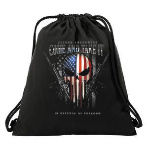 Second Amendment Come And Take It In Defense Of Freedom Drawstring Bag