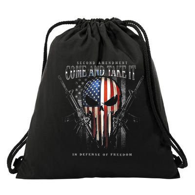 Second Amendment Come And Take It In Defense Of Freedom Drawstring Bag