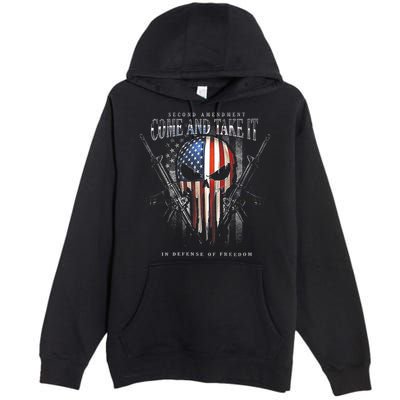 Second Amendment Come And Take It In Defense Of Freedom Premium Pullover Hoodie