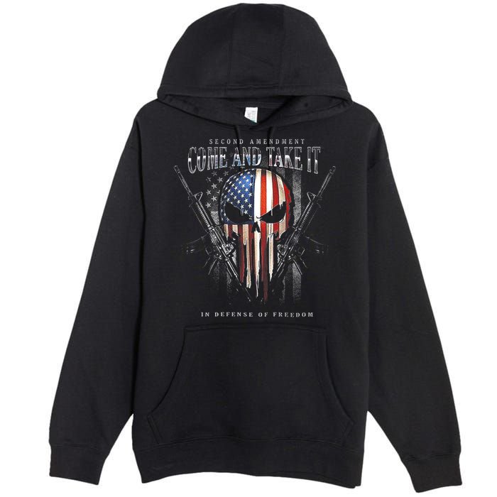 Second Amendment Come And Take It In Defense Of Freedom Premium Pullover Hoodie