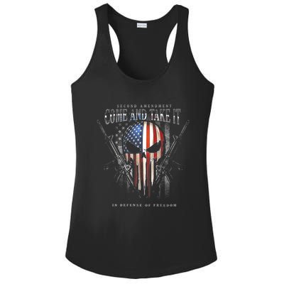 Second Amendment Come And Take It In Defense Of Freedom Ladies PosiCharge Competitor Racerback Tank