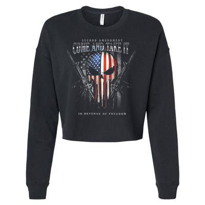 Second Amendment Come And Take It In Defense Of Freedom Cropped Pullover Crew