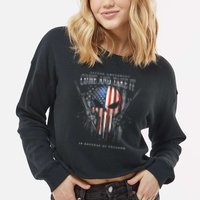 Second Amendment Come And Take It In Defense Of Freedom Cropped Pullover Crew