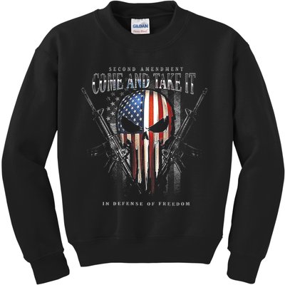 Second Amendment Come And Take It In Defense Of Freedom Kids Sweatshirt