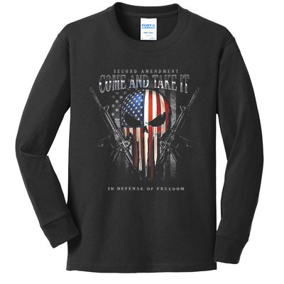 Second Amendment Come And Take It In Defense Of Freedom Kids Long Sleeve Shirt