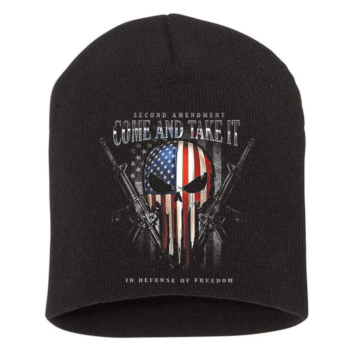 Second Amendment Come And Take It In Defense Of Freedom Short Acrylic Beanie