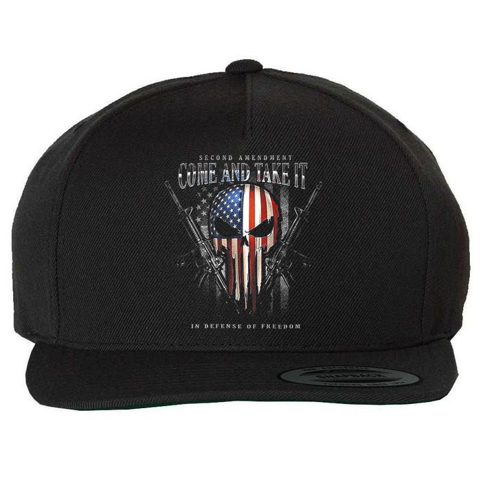 Second Amendment Come And Take It In Defense Of Freedom Wool Snapback Cap