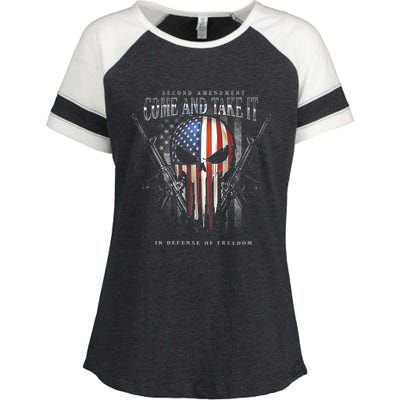 Second Amendment Come And Take It In Defense Of Freedom Enza Ladies Jersey Colorblock Tee