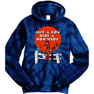 Save A Cow Ride A Horse Boy Tie Dye Hoodie