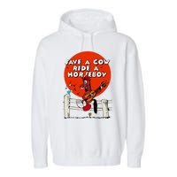 Save A Cow Ride A Horse Boy Garment-Dyed Fleece Hoodie