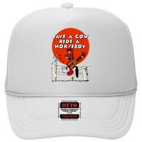 Save A Cow Ride A Horse Boy High Crown Mesh Back Trucker Hat