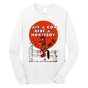 Save A Cow Ride A Horse Boy Long Sleeve Shirt