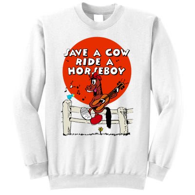 Save A Cow Ride A Horse Boy Sweatshirt