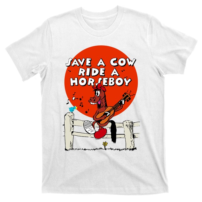 Save A Cow Ride A Horse Boy T-Shirt