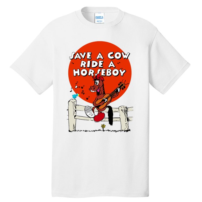 Save A Cow Ride A Horse Boy Tall T-Shirt