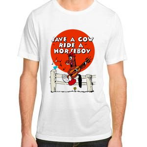 Save A Cow Ride A Horse Boy Adult ChromaSoft Performance T-Shirt