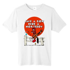 Save A Cow Ride A Horse Boy Tall Fusion ChromaSoft Performance T-Shirt