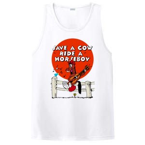 Save A Cow Ride A Horse Boy PosiCharge Competitor Tank