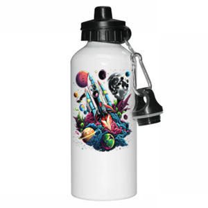 Space Astronaut Cat Galaxy Kitten Anime Neko Kawaii Gift Aluminum Water Bottle