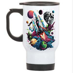 Space Astronaut Cat Galaxy Kitten Anime Neko Kawaii Gift Stainless Steel Travel Mug