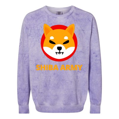 Shiba Army Crypto Currency Colorblast Crewneck Sweatshirt