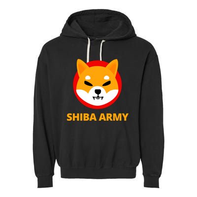 Shiba Army Crypto Currency Garment-Dyed Fleece Hoodie
