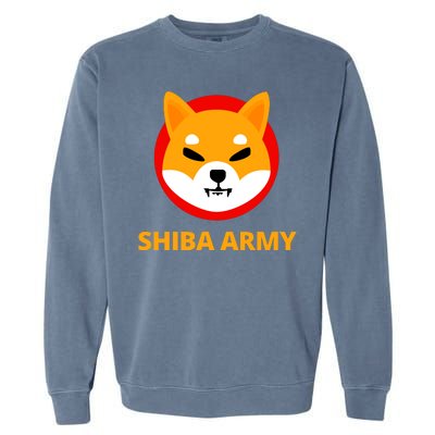 Shiba Army Crypto Currency Garment-Dyed Sweatshirt