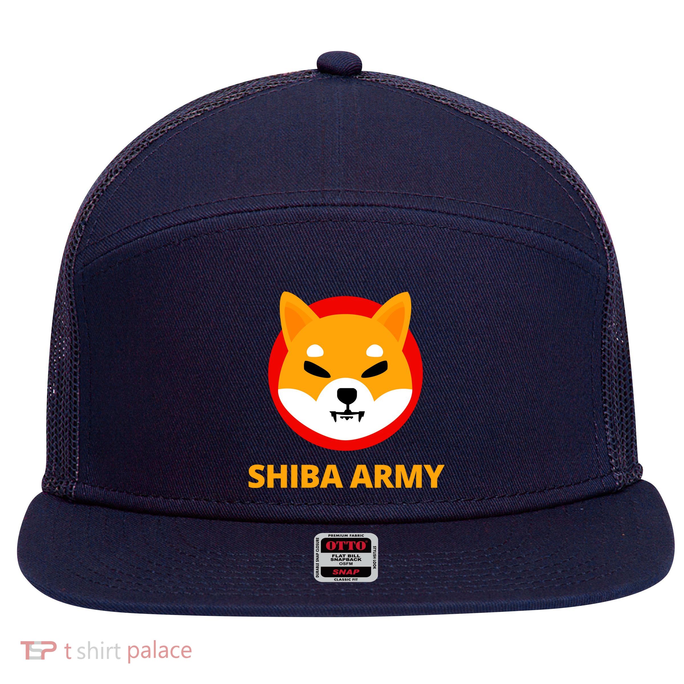 Shiba Army Crypto Currency 7 Panel Mesh Trucker Snapback Hat