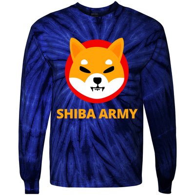 Shiba Army Crypto Currency Tie-Dye Long Sleeve Shirt