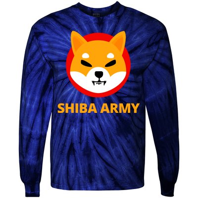 Shiba Army Crypto Currency Tie-Dye Long Sleeve Shirt