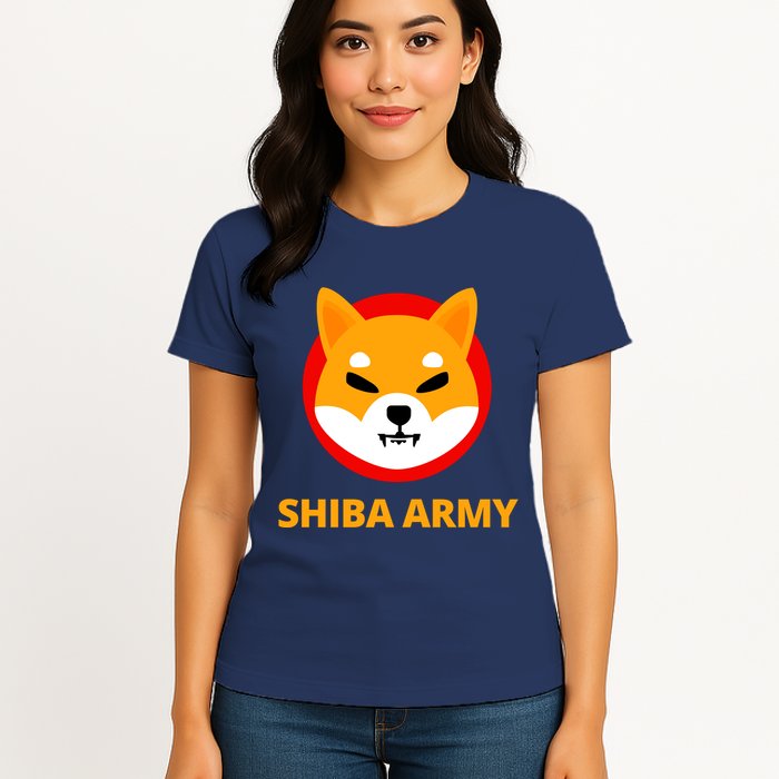 Shiba Army Crypto Currency Womens T-Shirt