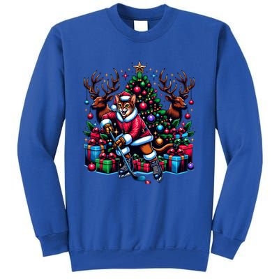 Santa Abyssinian Cat Is Playing Hockey Meaningful Gift Tall Sweatshirt