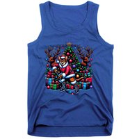 Santa Abyssinian Cat Is Playing Hockey Meaningful Gift Tank Top