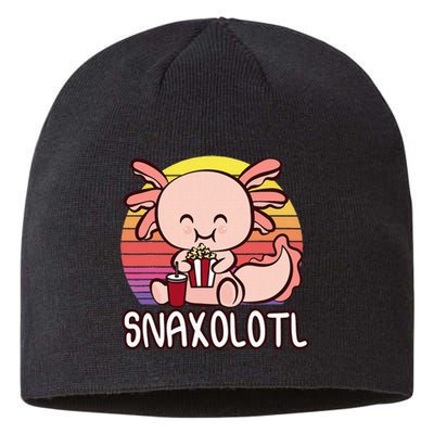 Snaxalotl A Cute Kawaii Axolotl Snacking As Snaxolotl Sustainable Beanie