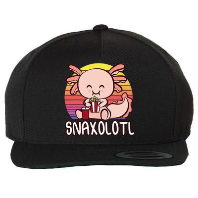 Snaxalotl A Cute Kawaii Axolotl Snacking As Snaxolotl Wool Snapback Cap