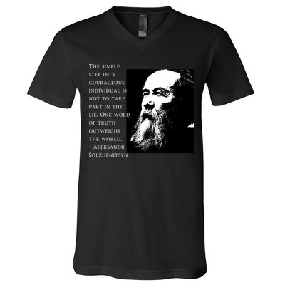 Solzhenitsyn Anti Communist Conservative V-Neck T-Shirt