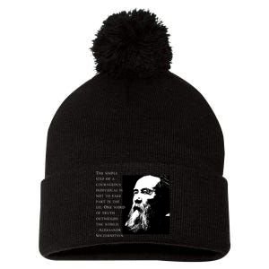 Solzhenitsyn Anti Communist Conservative Pom Pom 12in Knit Beanie