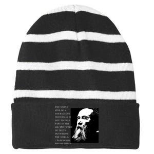 Solzhenitsyn Anti Communist Conservative Striped Beanie with Solid Band