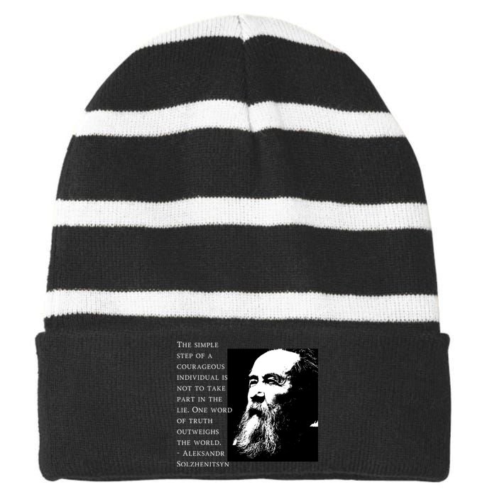 Solzhenitsyn Anti Communist Conservative Striped Beanie with Solid Band